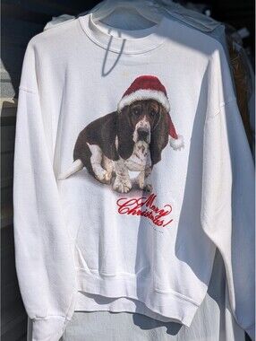 Fruit of the Vintage Christmas dog fruit of the loom sweatshirt